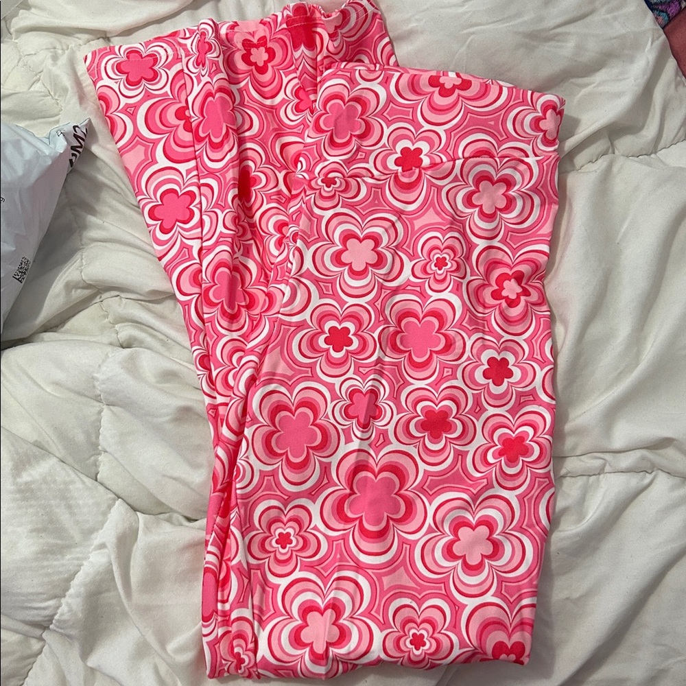Pink Floral Patterned Pants